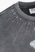 Vale Rhinestone Cross Vintage Wash Black Tee