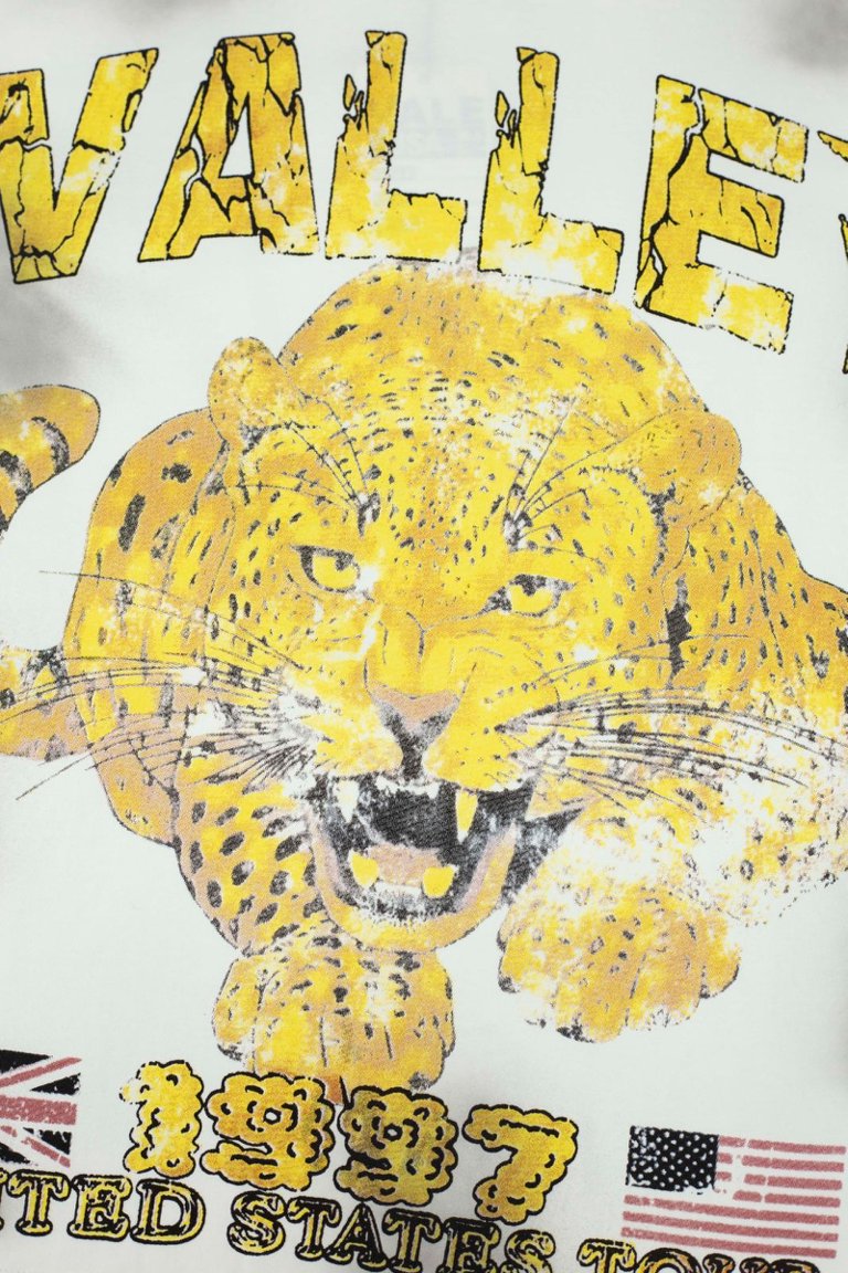 Vale Yellow Skull Smoke‑Wash Graphic Tee