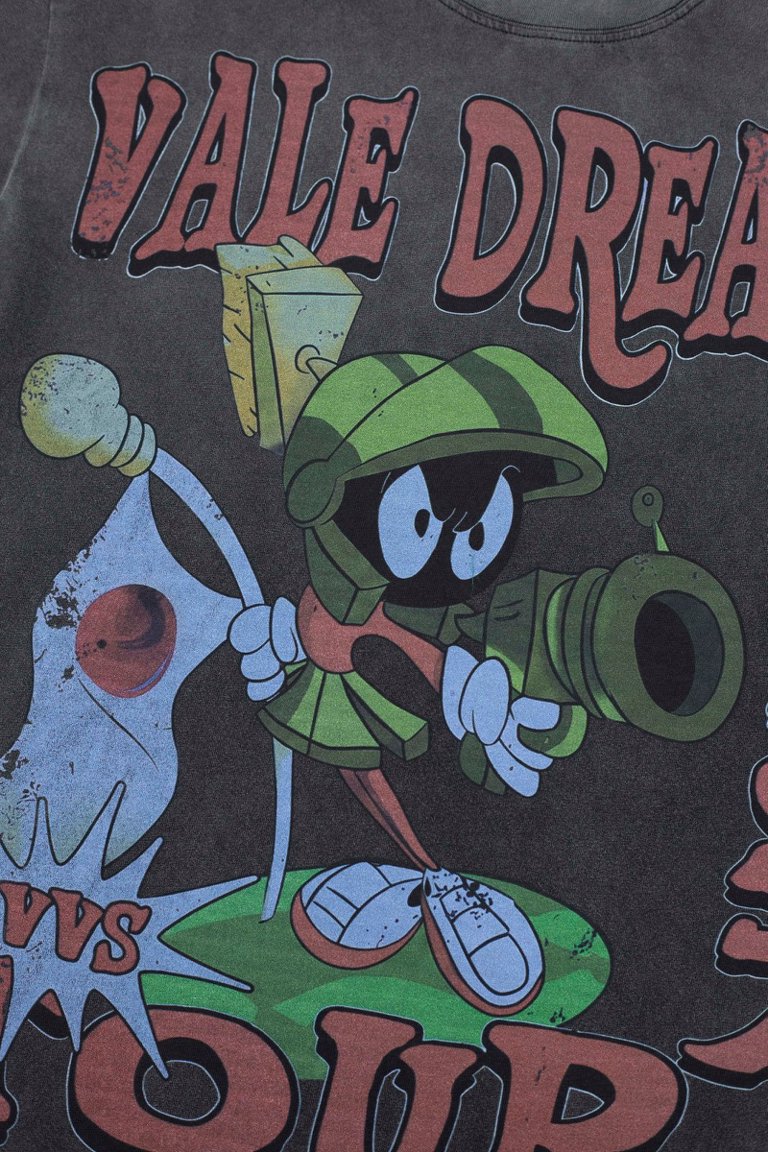Vale Dreams 1997 Tour Cartoon Graphic Black Tee