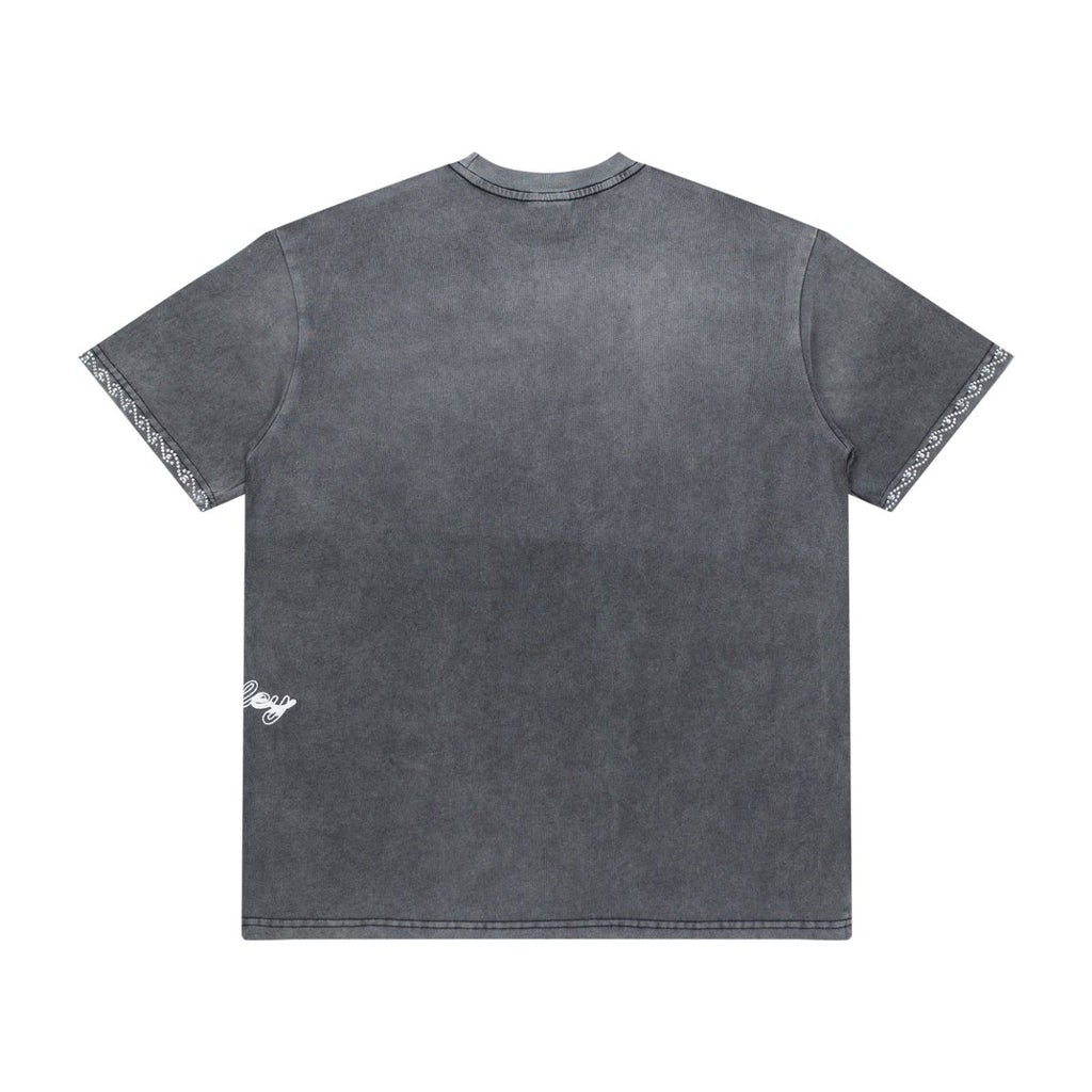 Vale Rhinestone Cross Vintage Wash Black Tee