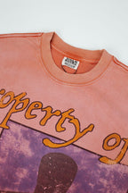 Vale Vintage Washed‑Orange Target Print Tee