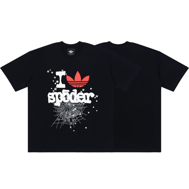 Adidas I‑Spider Web Graphic Black Short‑Sleeve T‑Shirt Hover Image