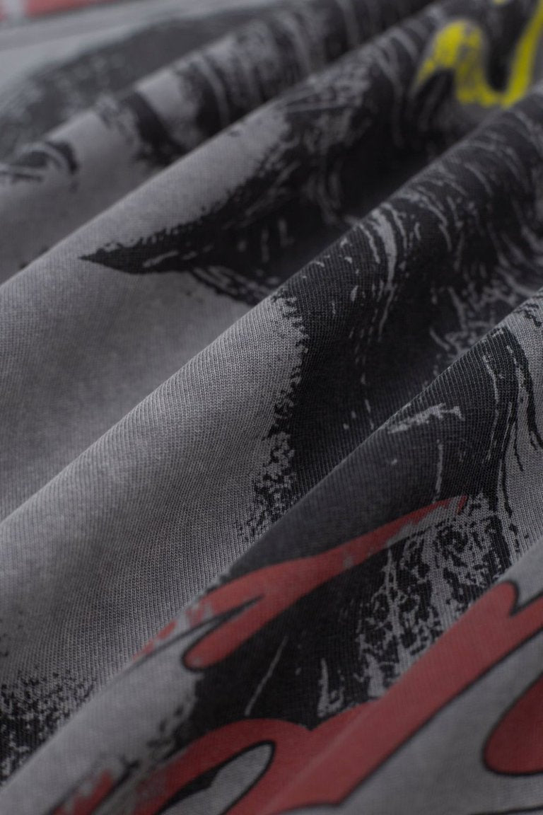 Vale Vintage Grey Washed‑Out Portrait Graphic Tee