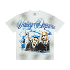 Vale Smoke‑Wash Blue Letter Portrait Tee
