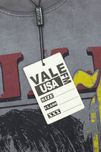 Vale Vintage Grey Washed‑Out Portrait Graphic Tee