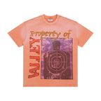 Vale Vintage Washed‑Orange Target Print Tee