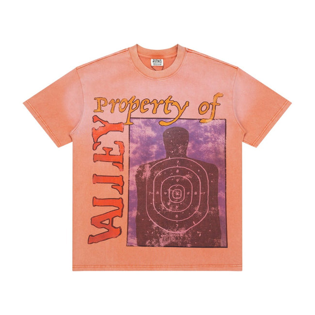 Vale Vintage Washed‑Orange Target Print Tee Main Image