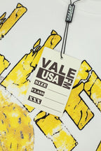 Vale Yellow Skull Smoke‑Wash Graphic Tee