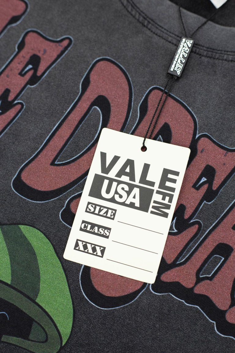 Vale Dreams 1997 Tour Cartoon Graphic Black Tee