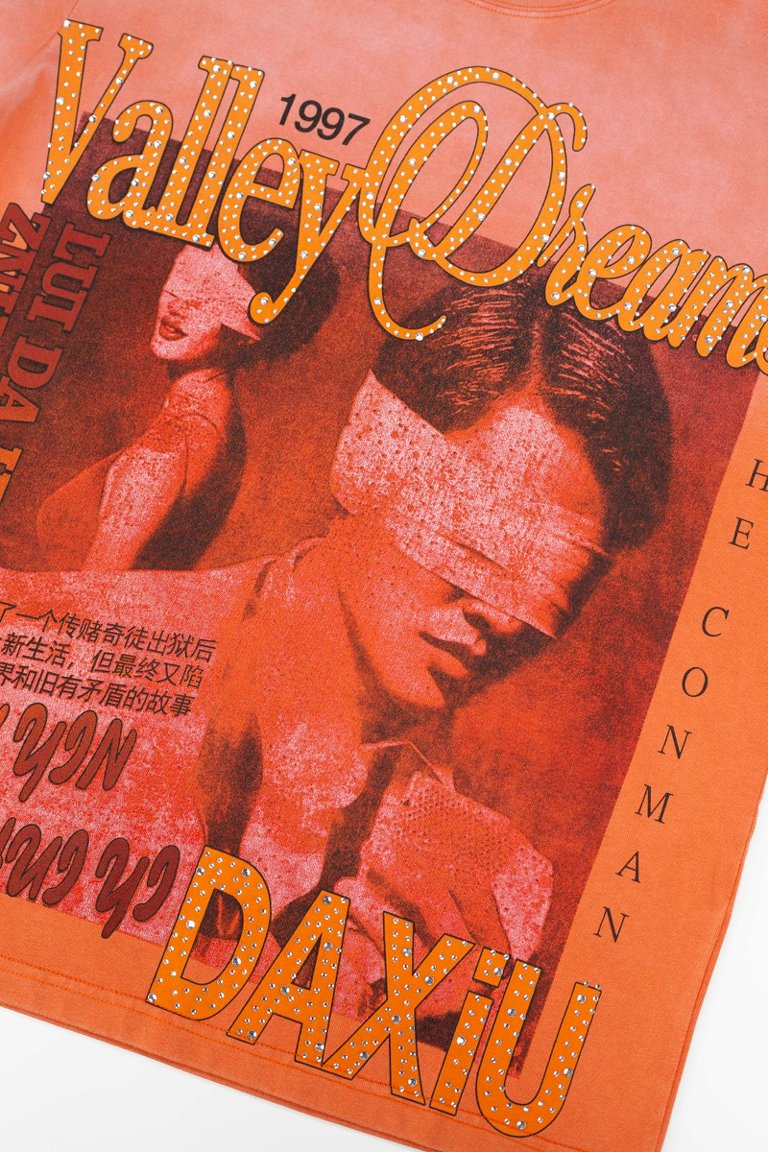 Vale Orange Wash Valley Dreams Portrait Graphic Tee