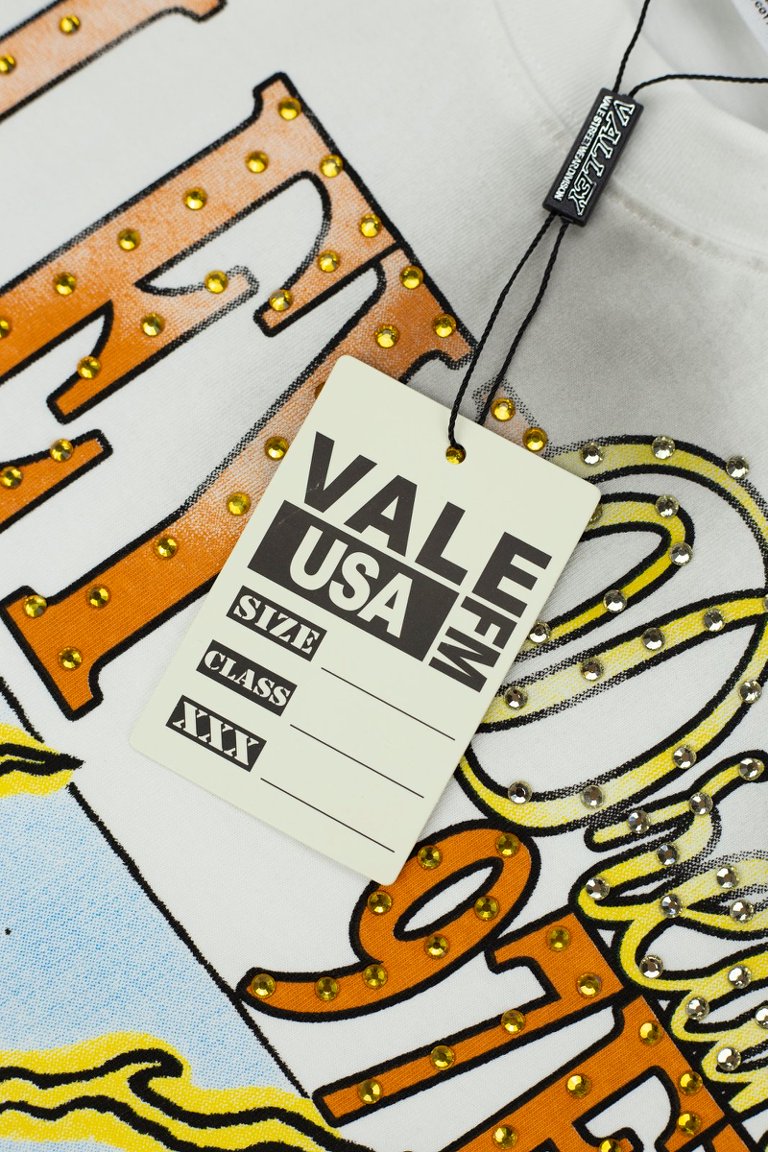 Vale Cross‑Pattern Smoke Wash Graphic Tee