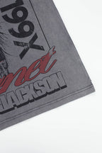Vale Vintage Grey Washed‑Out Portrait Graphic Tee