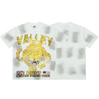 Vale Yellow Skull Smoke‑Wash Graphic Tee