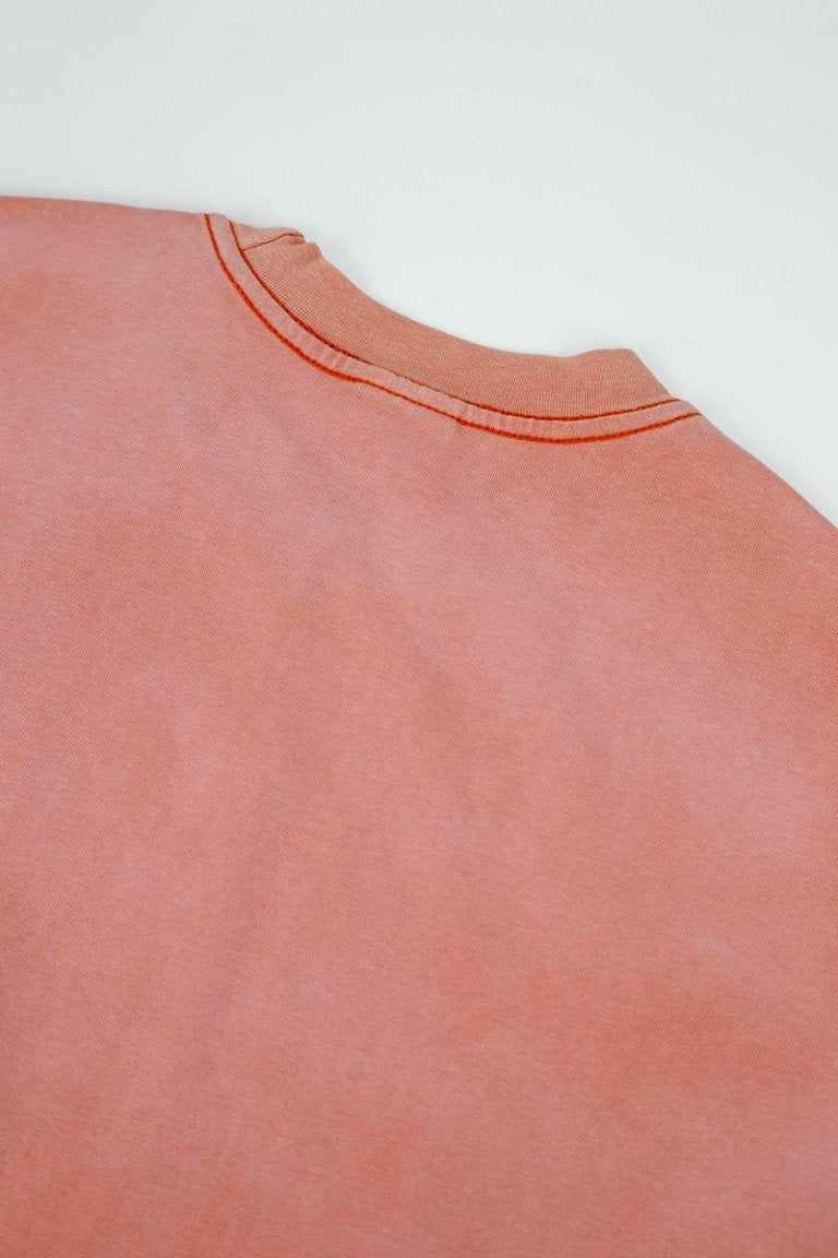 Vale Vintage Washed‑Orange Target Print Tee