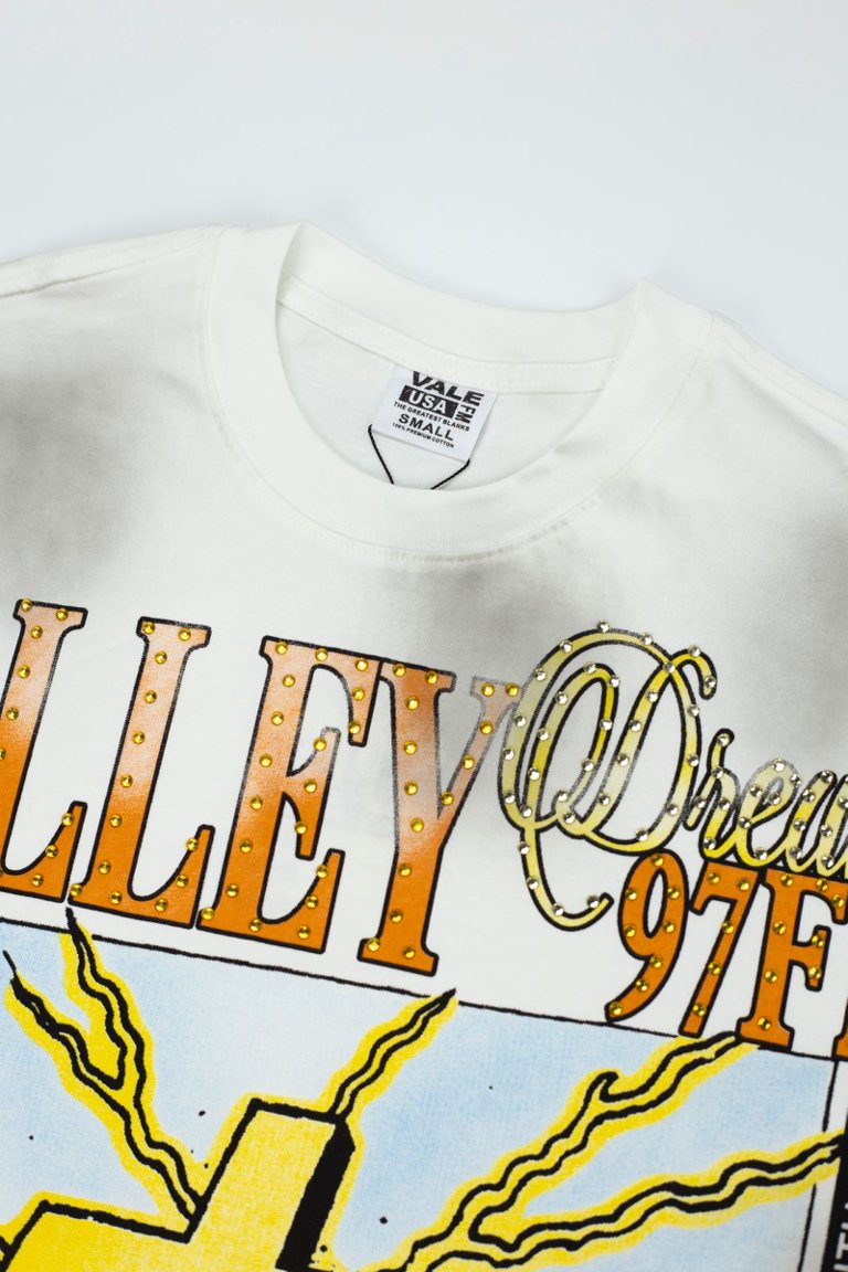 Vale Cross‑Pattern Smoke Wash Graphic Tee