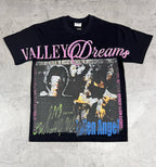 Vale Valley Dreams Vintage Portrait Print Black Tee