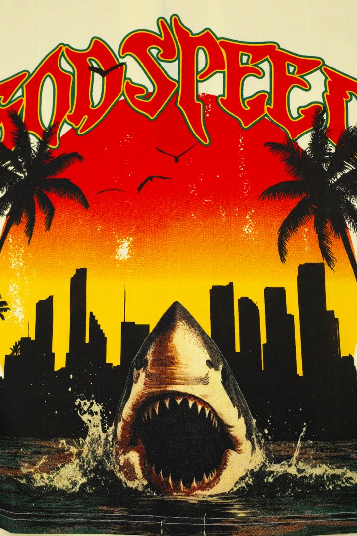Godspeed Shark Sunset Graphic Tee