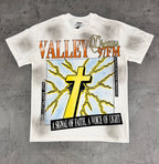 Vale Cross‑Pattern Smoke Wash Graphic Tee