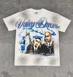Vale Smoke‑Wash Blue Letter Portrait Tee