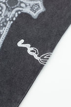 Vale Rhinestone Cross Vintage Wash Black Tee