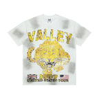 Vale Yellow Skull Smoke‑Wash Graphic Tee