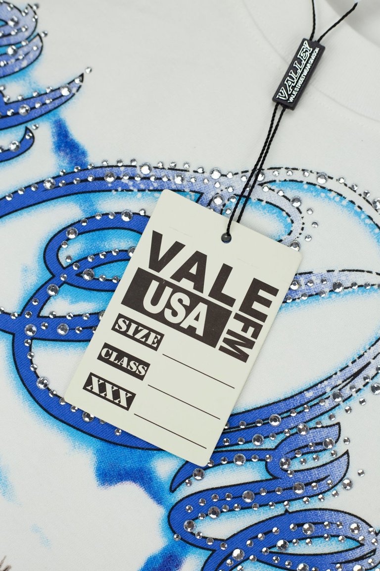Vale Smoke‑Wash Blue Letter Portrait Tee
