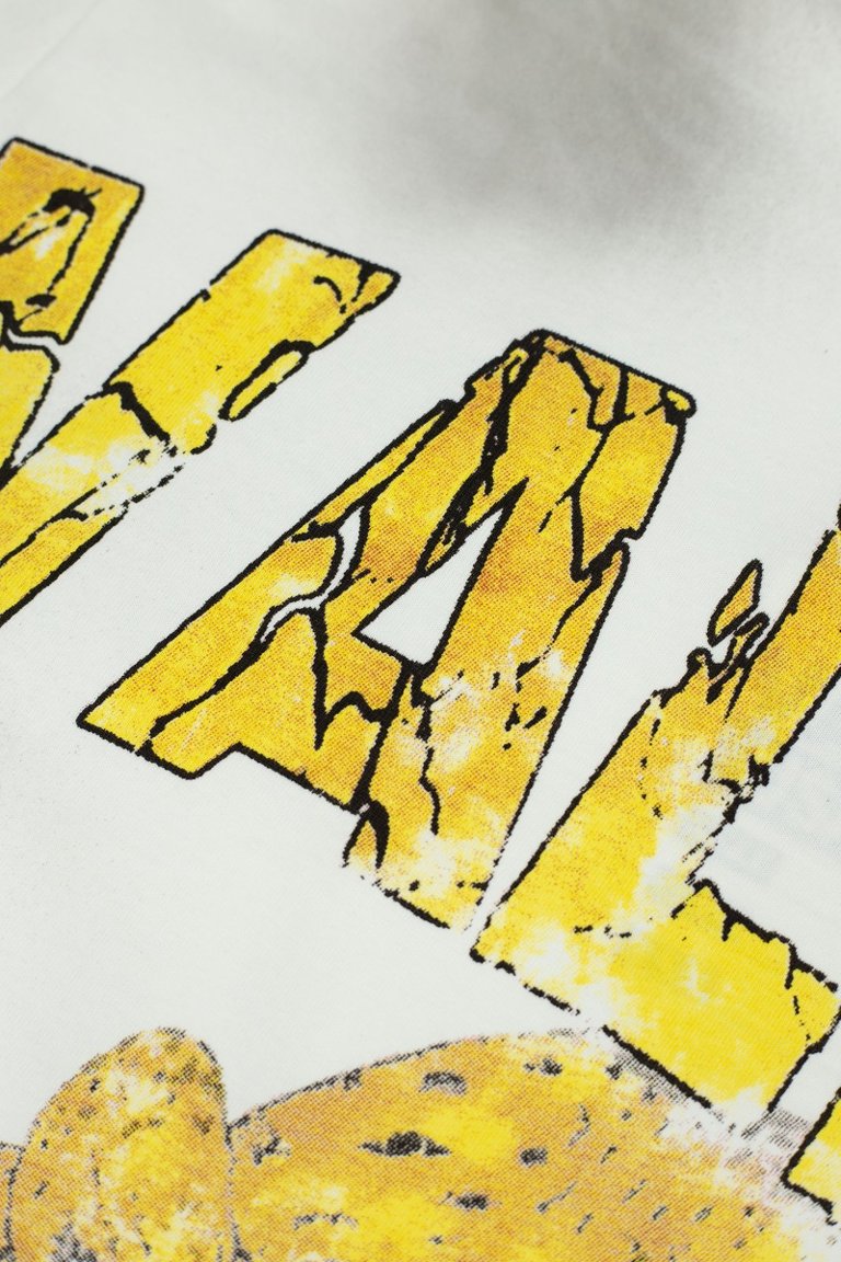 Vale Yellow Skull Smoke‑Wash Graphic Tee