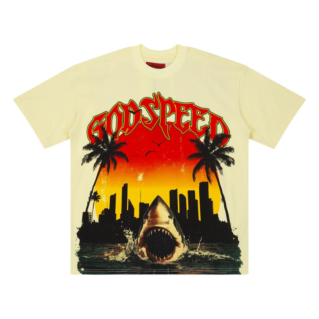 Godspeed Shark Sunset Graphic Tee