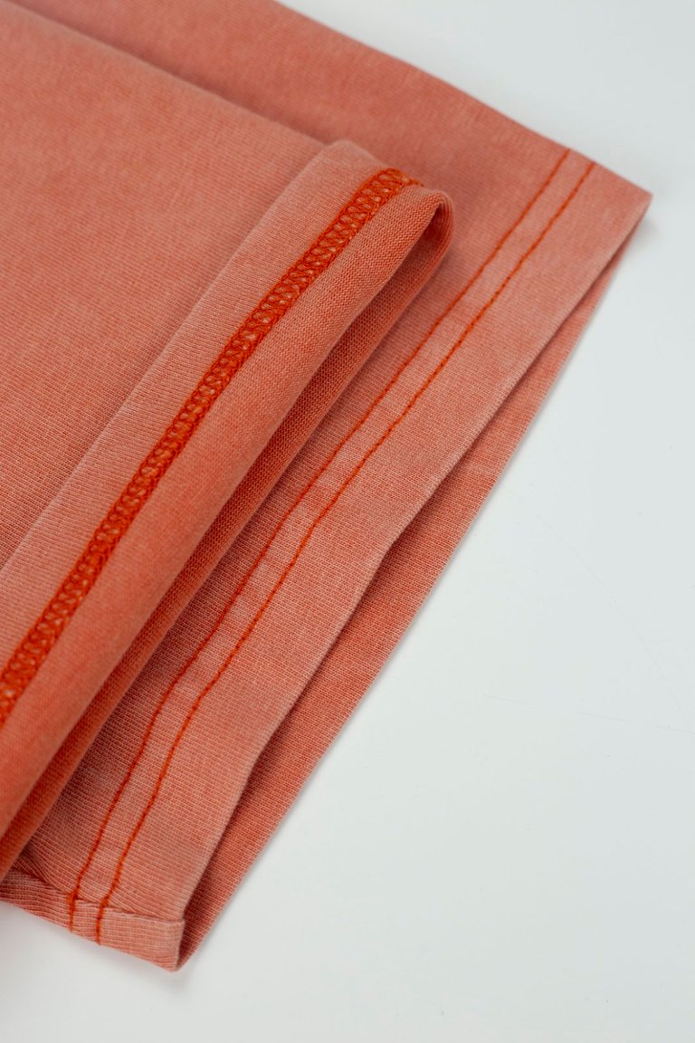 Vale Vintage Washed‑Orange Target Print Tee