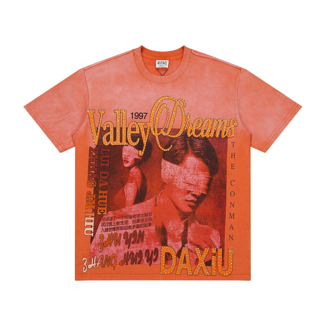 Vale Orange Wash Valley Dreams Portrait Graphic Tee Main Image
