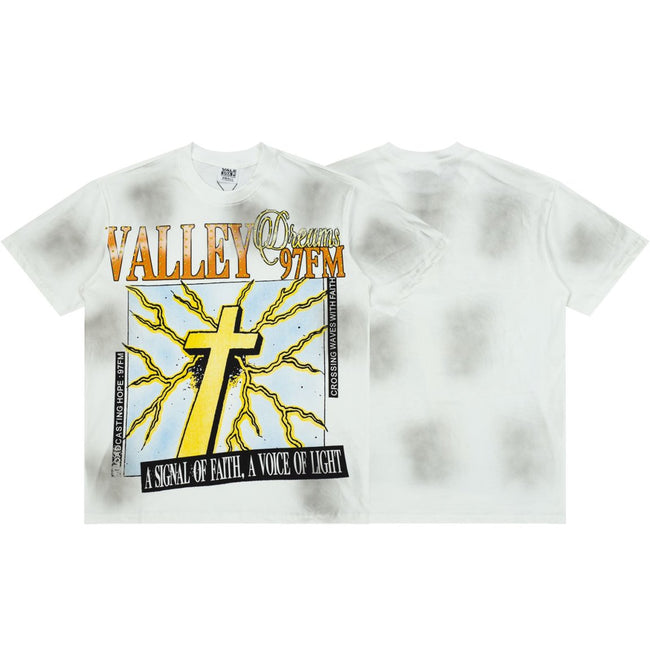 Vale Cross‑Pattern Smoke Wash Graphic Tee Main Image