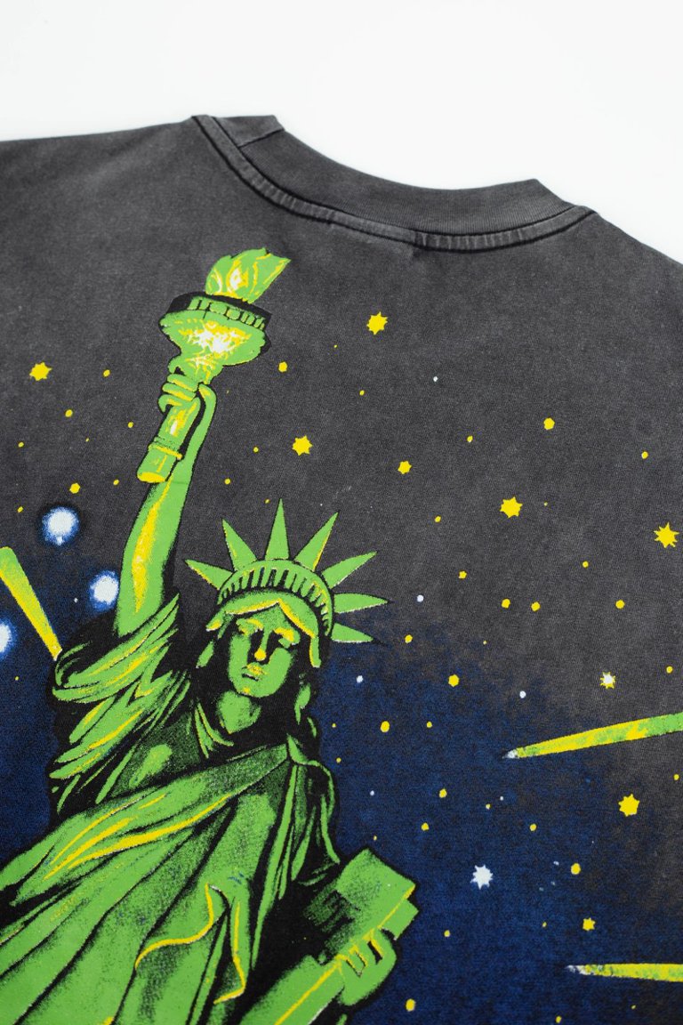 Vale Statue‑of‑Liberty Graphic Black Tee