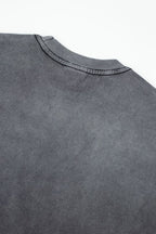 Vale Rhinestone Cross Vintage Wash Black Tee