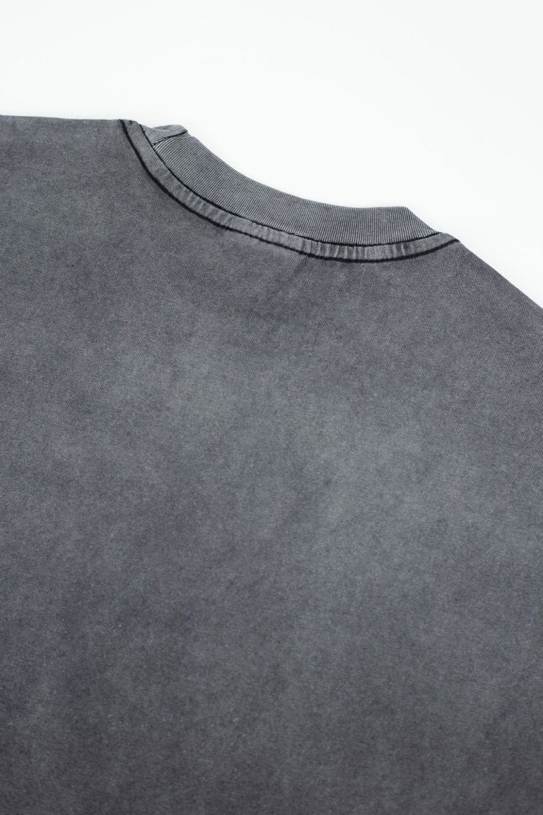Vale Rhinestone Cross Vintage Wash Black Tee