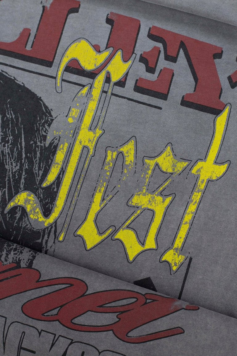 Vale Vintage Grey Washed‑Out Portrait Graphic Tee