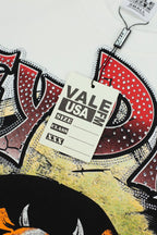 Vale White Cartoon Graphic Print Short‑Sleeve Tee