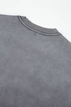 Vale Vintage Grey Washed‑Out Portrait Graphic Tee