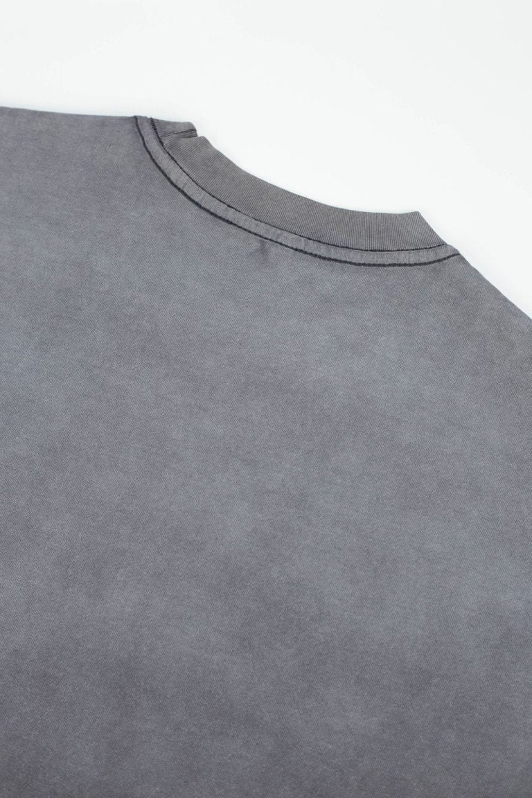 Vale Vintage Grey Washed‑Out Portrait Graphic Tee
