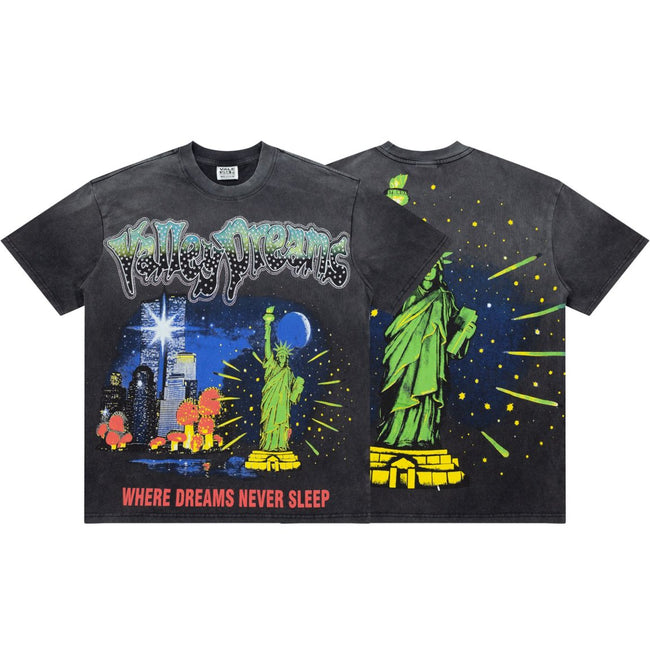 Vale Statue‑of‑Liberty Graphic Black Tee Hover Image