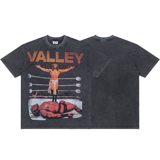 Vale Vintage Wrestler Graphic Black Tee Hover Image