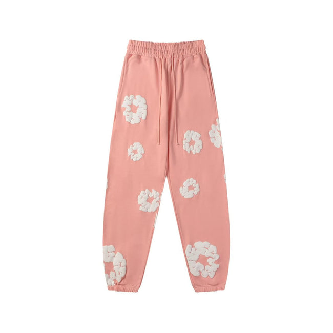 "Denim Tears" Pink Floral Pattern Oversized Sweatpants Hover Image